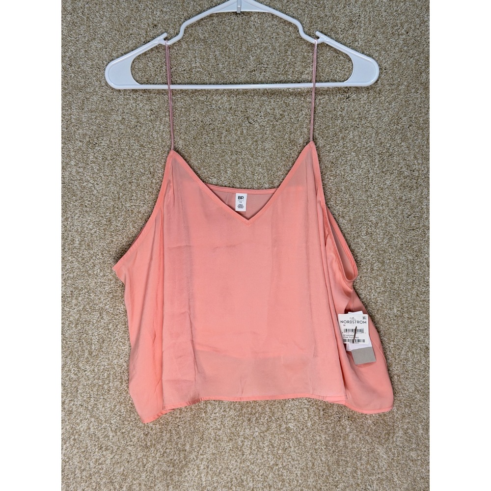 Flawed BP NWT‎ 1X cami top Nordstrom Pink Pudding vneck spaghetti strap coquette